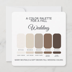 Brown Fall Wedding Color Palette 2026 Card