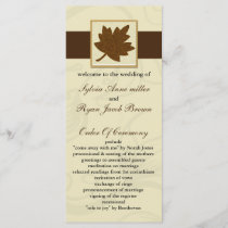 brown fall Wedding program