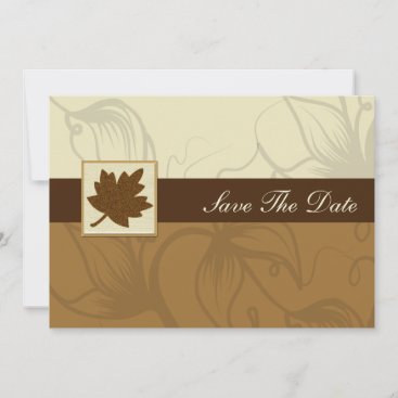brown fall wedding save the date announcement