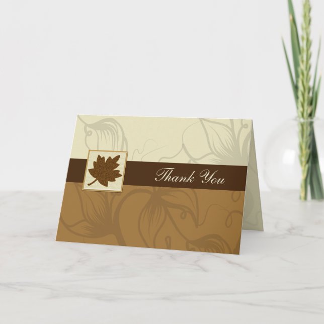 brown fall wedding Thank You Card (Front)