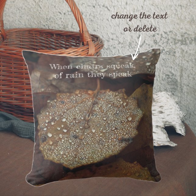Brown fallen leaves after rain throw pillow (Creator Uploaded)