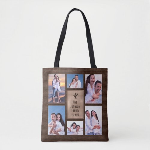 Brown Family 6 Photo Instagram Photo Collage Tote Bag