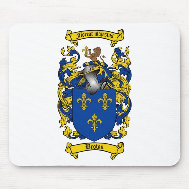 BROWN FAMILY CREST -  BROWN COAT OF ARMS MOUSE PAD (Front)