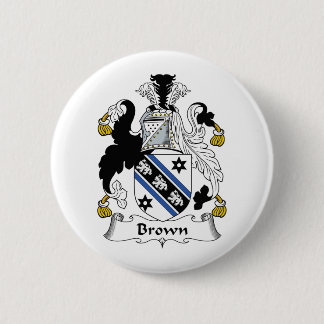 Brown Family Crest Pinback Button