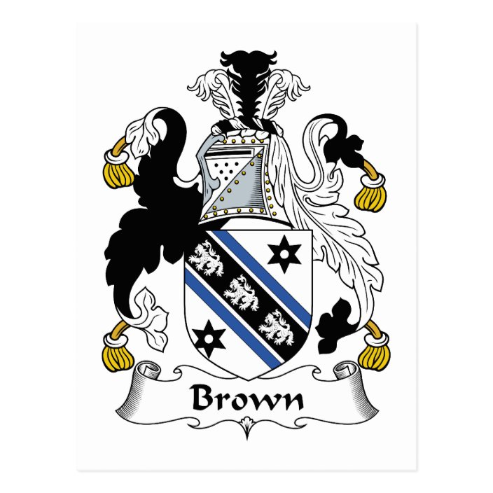 Brown Family Crest Postcard Zazzle Com   Brown Family Crest Postcard R3c745a803ddc479fa73f4d4935a8f54b Vgbaq 8byvr 704 