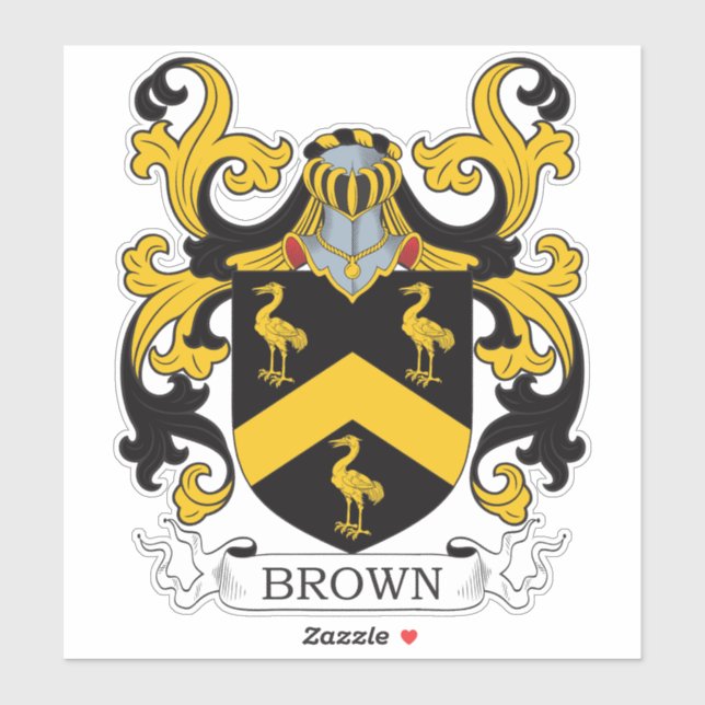 Brown Family Crest Sticker (Sheet)