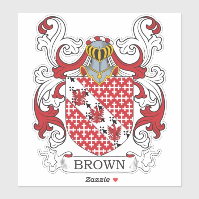 Brown Family Crest Sticker (Sheet)