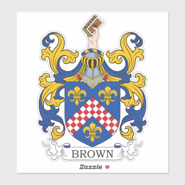 Brown Family Crest Sticker (Sheet)