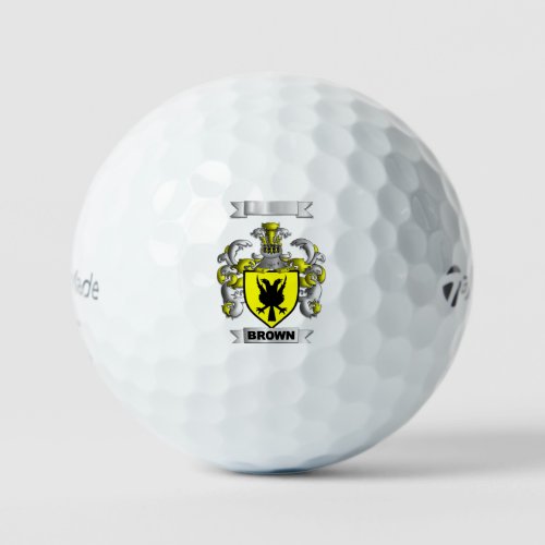 BROWN FAMILY NAME SHIELD AND CREST GOLF BALL
