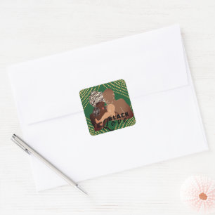 Brown Family Square Sticker