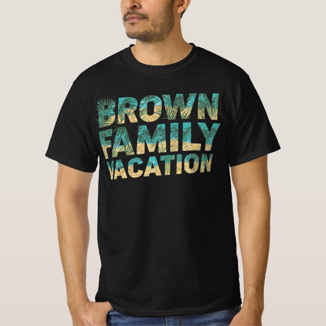 Brown Family Vacation Custom Scenic Travel T-Shirt (Front)