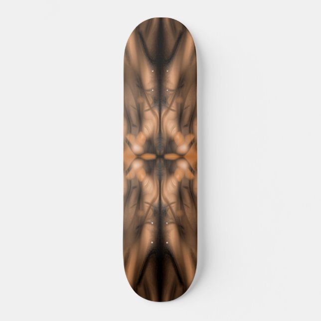 Brown fantasy organic background skateboard deck (Front)