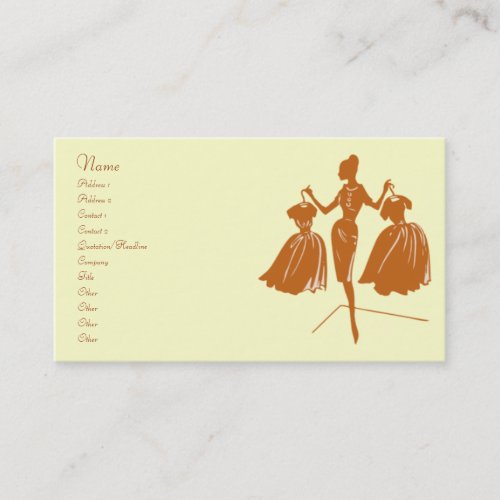 Brown Fashion Silhouette Business Card