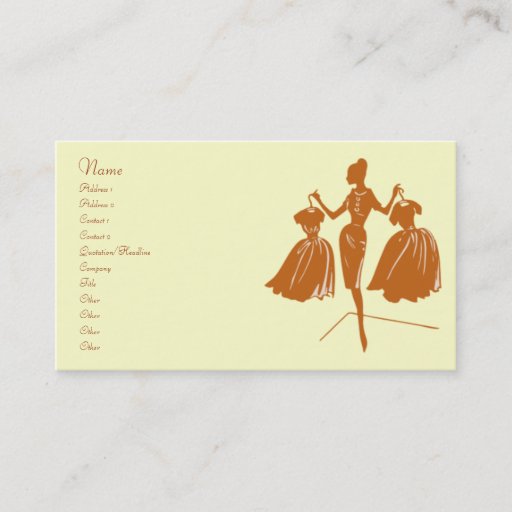 Customizable Brown Fashion Silhouette Business Card