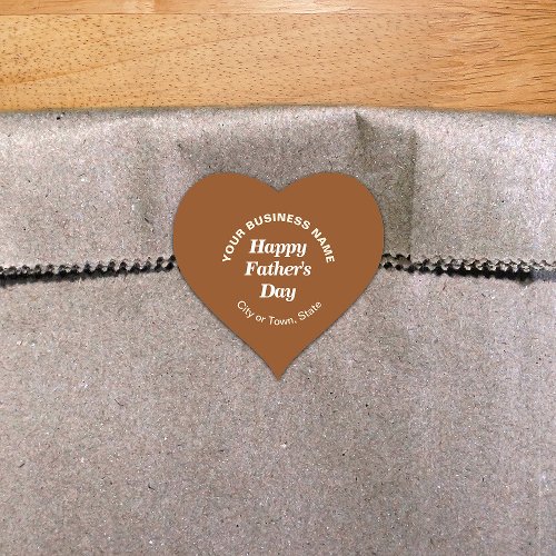 Brown Fathers Day Business Heart Shape Sticker