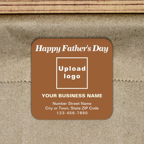 Brown Fathers Day Business Square Sticker
