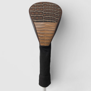 Brown Faux Alligator Leather Golf Head Cover