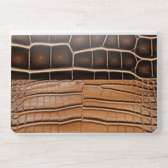 Brown Faux Alligator Leather HP Laptop Skin (Front)