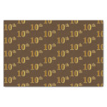 [ Thumbnail: Brown, Faux Gold 10th (Tenth) Event Tissue Paper ]