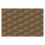 [ Thumbnail: Brown, Faux Gold 11th (Eleventh) Event Tissue Paper ]