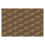 [ Thumbnail: Brown, Faux Gold 12th (Twelfth) Event Tissue Paper ]
