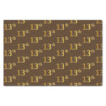 [ Thumbnail: Brown, Faux Gold 13th (Thirteenth) Event Tissue Paper ]