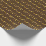[ Thumbnail: Brown, Faux Gold 14th (Fourteenth) Event Wrapping Paper ]