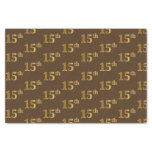[ Thumbnail: Brown, Faux Gold 15th (Fifteenth) Event Tissue Paper ]
