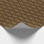 [ Thumbnail: Brown, Faux Gold 15th (Fifteenth) Event Wrapping Paper ]