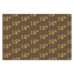 [ Thumbnail: Brown, Faux Gold 16th (Sixteenth) Event Tissue Paper ]