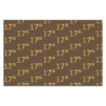 [ Thumbnail: Brown, Faux Gold 17th (Seventeenth) Event Tissue Paper ]