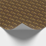 [ Thumbnail: Brown, Faux Gold 17th (Seventeenth) Event Wrapping Paper ]