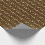 [ Thumbnail: Brown, Faux Gold 18th (Eighteenth) Event Wrapping Paper ]