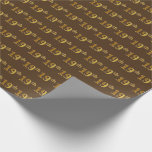 [ Thumbnail: Brown, Faux Gold 19th (Nineteenth) Event Wrapping Paper ]