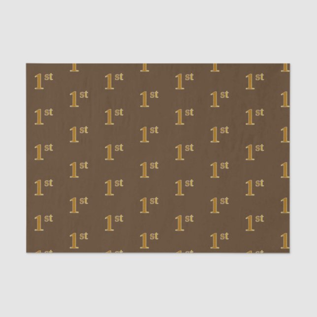 Brown, Faux Gold 1st (First) Event Tissue Paper (Front)