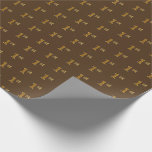 [ Thumbnail: Brown, Faux Gold 1st (First) Event Wrapping Paper ]