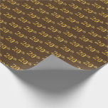 [ Thumbnail: Brown, Faux Gold 20th (Twentieth) Event Wrapping Paper ]