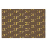 [ Thumbnail: Brown, Faux Gold 21st (Twenty-First) Event Tissue Paper ]