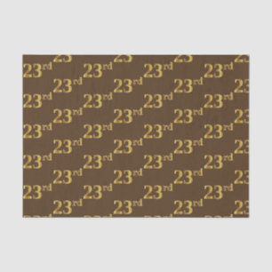 Brown, Faux Gold 23rd (Twenty-Third) Event Tissue Paper