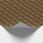 [ Thumbnail: Brown, Faux Gold 25th (Twenty-Fifth) Event Wrapping Paper ]