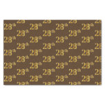 [ Thumbnail: Brown, Faux Gold 28th (Twenty-Eighth) Event Tissue Paper ]