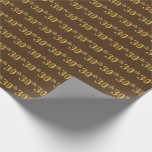 [ Thumbnail: Brown, Faux Gold 30th (Thirtieth) Event Wrapping Paper ]