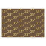 [ Thumbnail: Brown, Faux Gold 35th (Thirty-Fifth) Event Tissue Paper ]