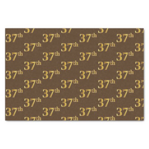 Brown Faux Gold 37th Thirty_Seventh Event Tissue Paper
