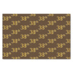 [ Thumbnail: Brown, Faux Gold 38th (Thirty-Eighth) Event Tissue Paper ]