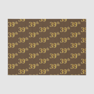 Brown, Faux Gold 39th (Thirty-Ninth) Event Tissue Paper