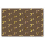 [ Thumbnail: Brown, Faux Gold 3rd (Third) Event Tissue Paper ]