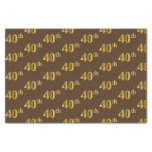 [ Thumbnail: Brown, Faux Gold 40th (Fortieth) Event Tissue Paper ]