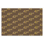 [ Thumbnail: Brown, Faux Gold 42nd (Forty-Second) Event Tissue Paper ]