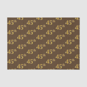 Brown, Faux Gold 45th (Forty-Fifth) Event Tissue Paper